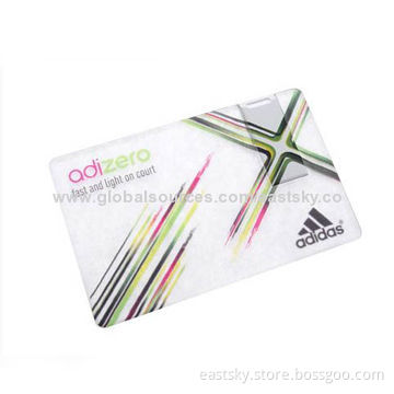 Translucent Credit Card-shaped USB Flash Drive, Compatible with PC, Notebook or Tablets, w/ USB2.0